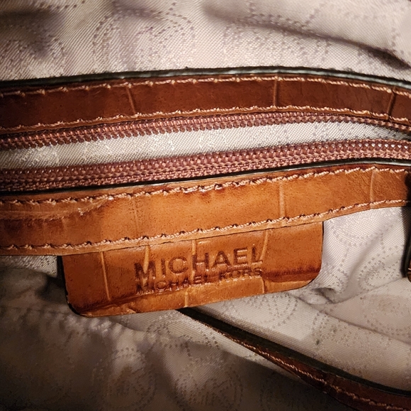 🌟LIMITED EDITION🌟 Michael Kors Hamilton Croc Crocodile Leather Brown Satchel - Picture 14 of 16